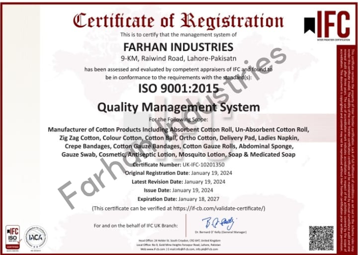 FARHAN COTTON INDUSTRY (ISO 9001:2015)